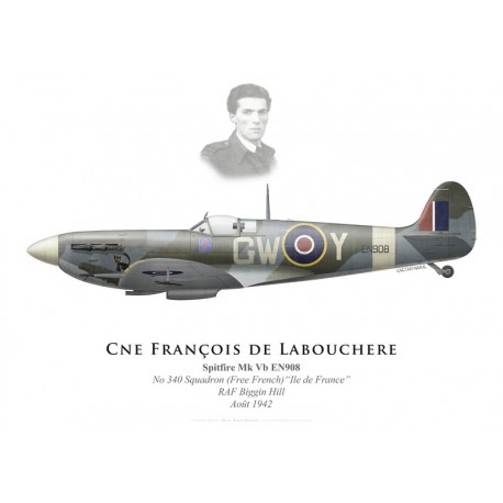 Spitfire Mk Vb Cne Francois De Labouchere Gc N 2 Ile De France No 340 Free French Squadron 1942 Bravo Bravo Aviation