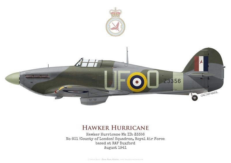 Hurricane Mk IIb Z3356, No 601 Squadron, Royal Air Force, August 